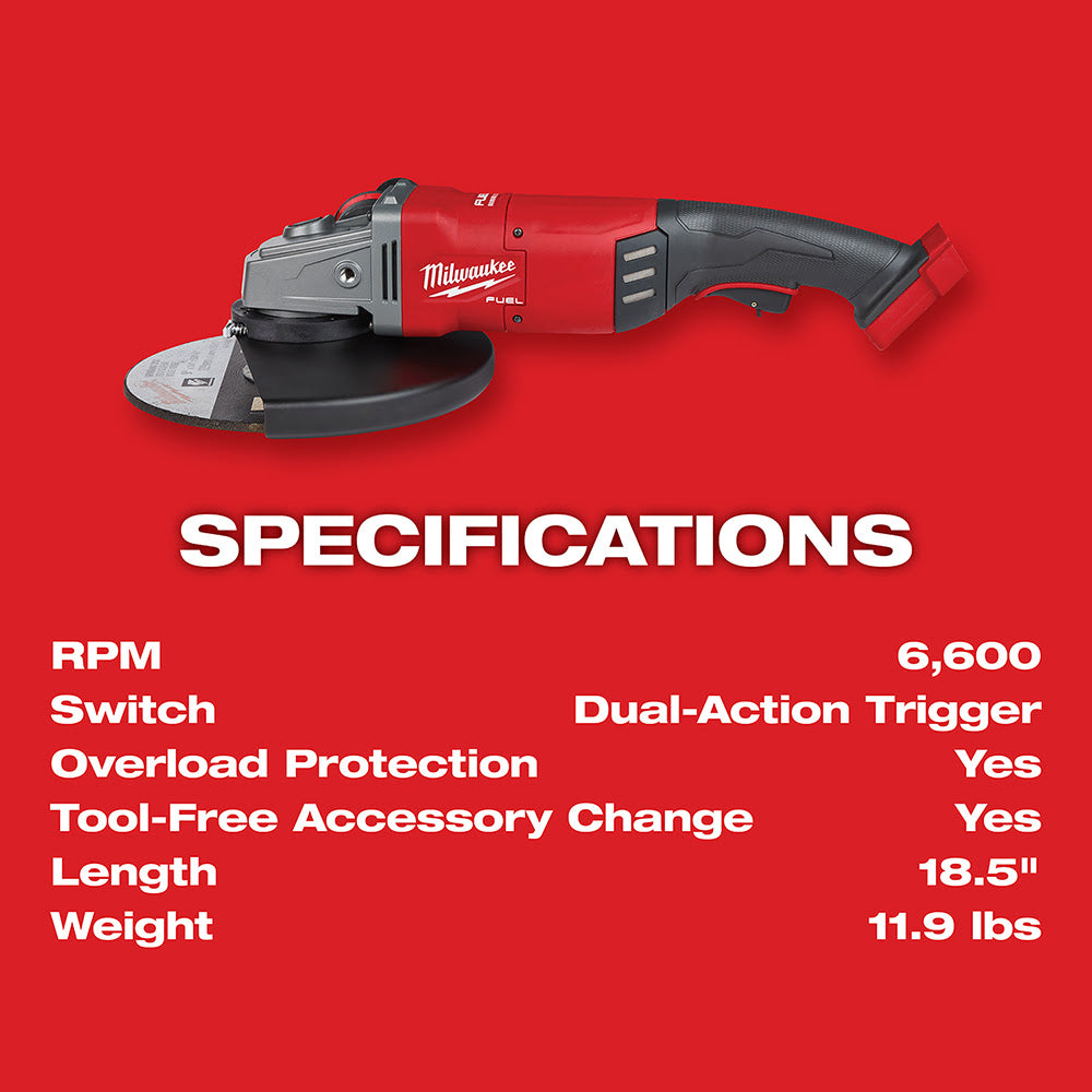 Milwaukee 2785-20 M18 FUEL 7" / 9" Large Angle Grinder - 8