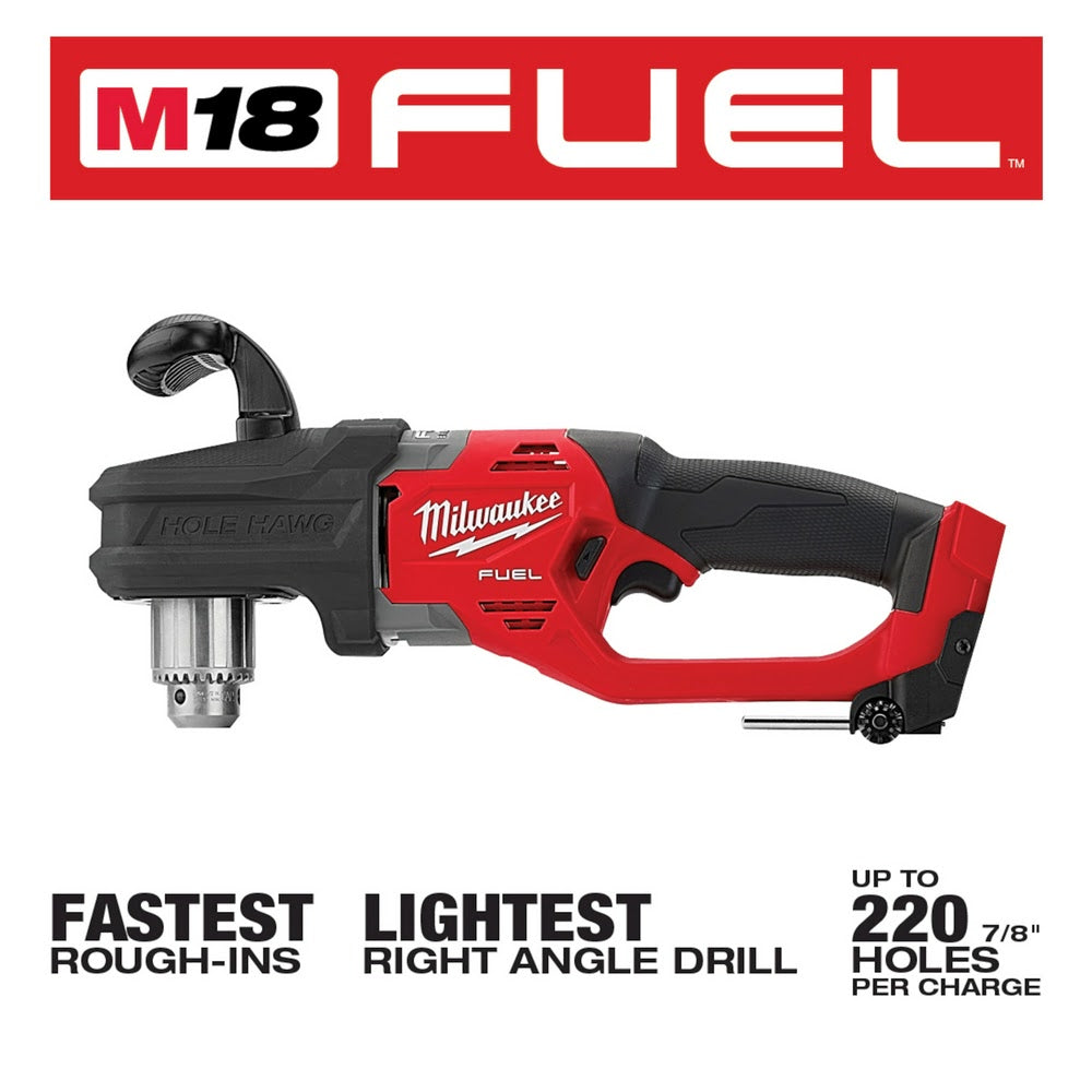 Milwaukee 2807-20 M18 FUEL Hole Hawg 1/2" Right Angle Drill - Bare Tool - 3