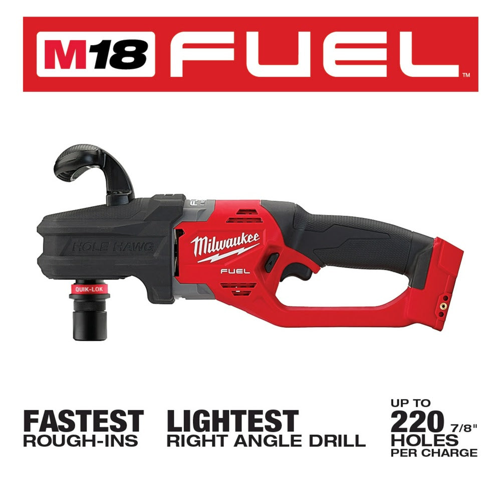 Milwaukee 2808-20 M18 FUEL Hole Hawg Right Angle Drill w/Quik-Lok - Bare Tool - 3