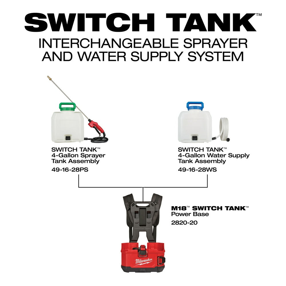 Milwaukee 2820-21WS M18 SWITCH TANK 4-Gallon Backpack Water Supply Kit - 8