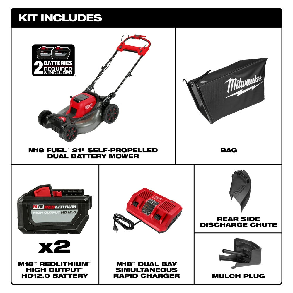 Milwaukee 2823-22HD M18 FUEL™ 21" Self-Propelled Dual Battery Lawn Mower - 2