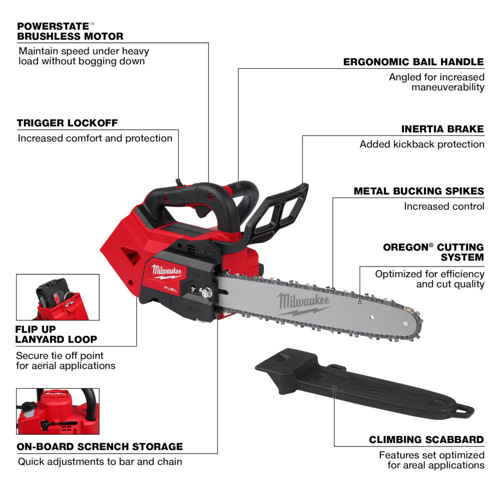 Milwaukee 2826-20T M18 FUEL 14" Top Handle Chainsaw - 3