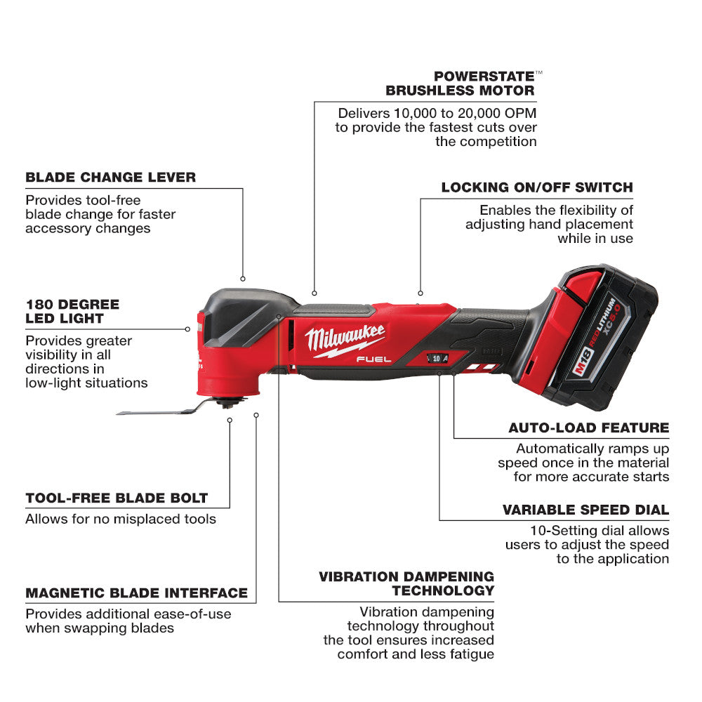 Milwaukee 2836-21 M18 FUEL™ Oscillating Multi-Tool (Kit) - 15