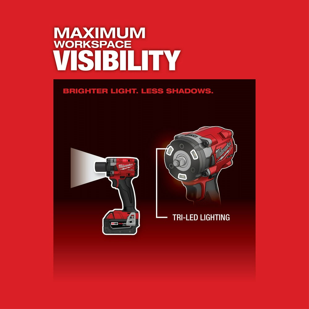 Milwaukee 2854-20 M18 FUEL 3/8" Compact Impact Wrench w/ Friction Ring Bare Tool - 7