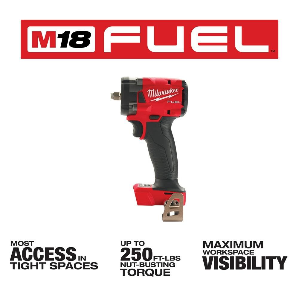 Milwaukee 2854-21HO M18 FUEL 3/8" Compact Impact Wrench w/ Friction Ring Kit - 4