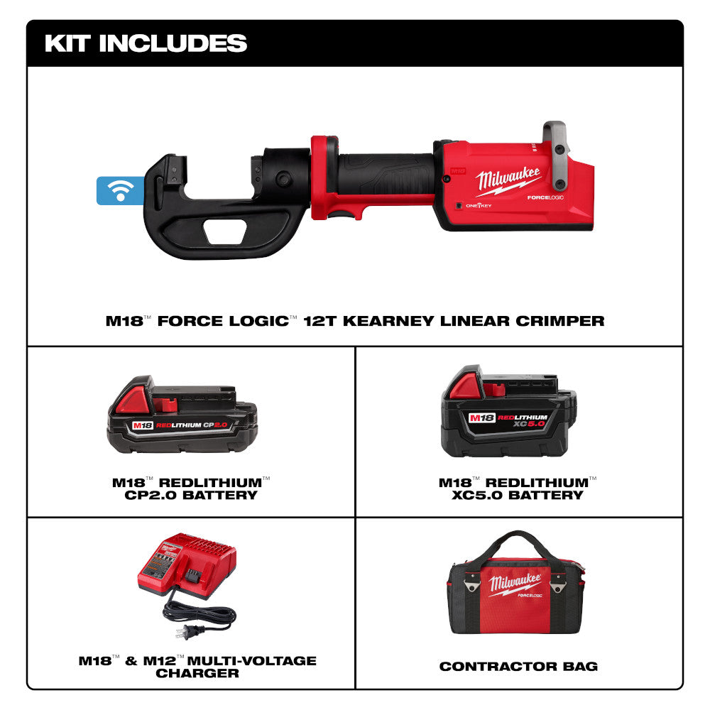 Milwaukee 2878K-22 M18 FORCE LOGIC 12T Kearney Linear Crimper Kit - 3