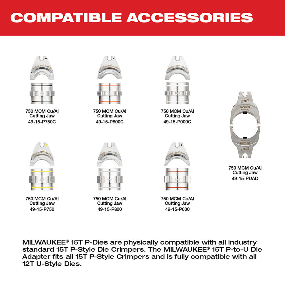 Milwaukee 2879-22 M18 FORCE LOGIC 15T Crimper Kit - 11