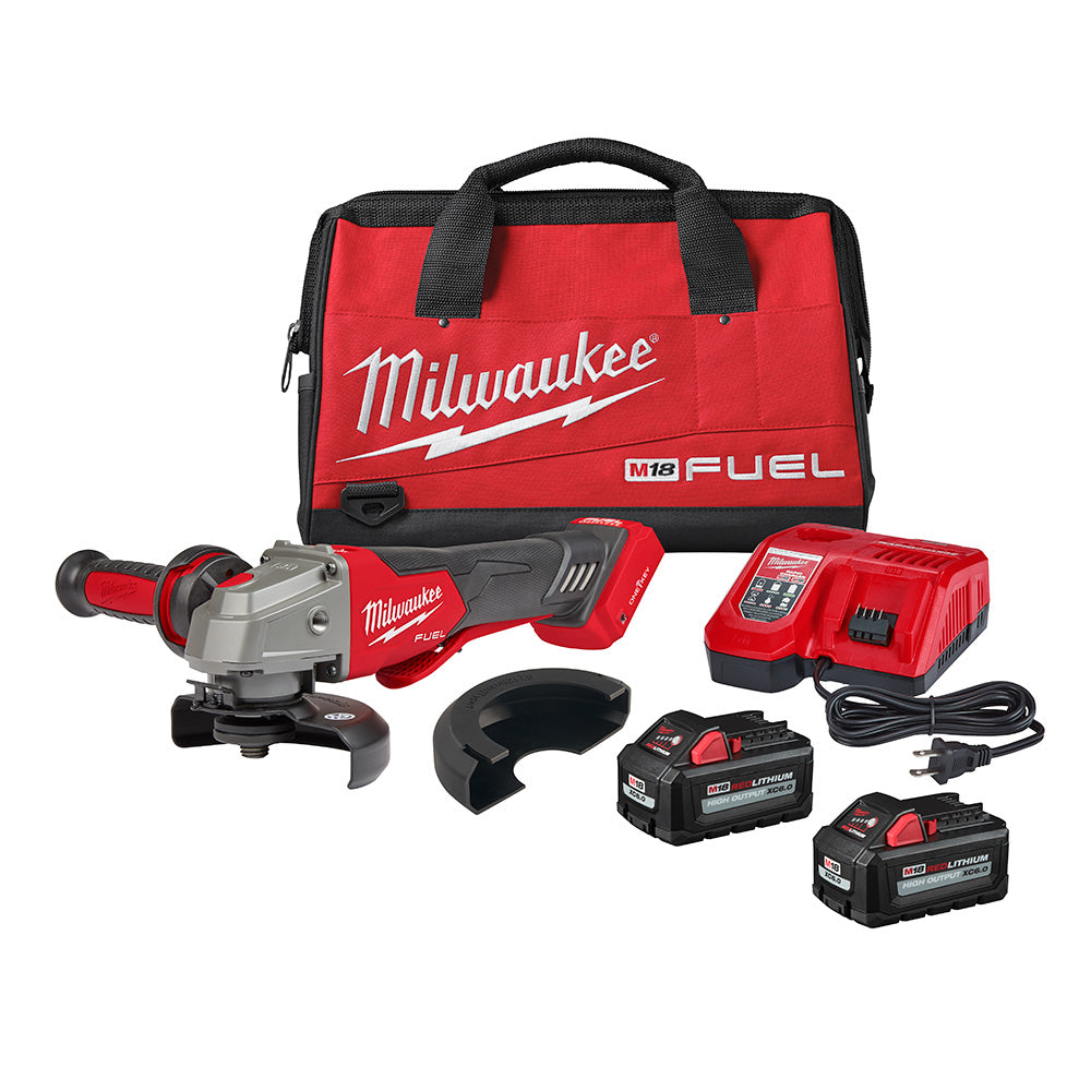 Milwaukee 2882-22 M18 FUEL™ 4-1/2" / 5" Braking Grinder w/ ONE-KEY™  Paddle Switch, No-Lock Kit - 15