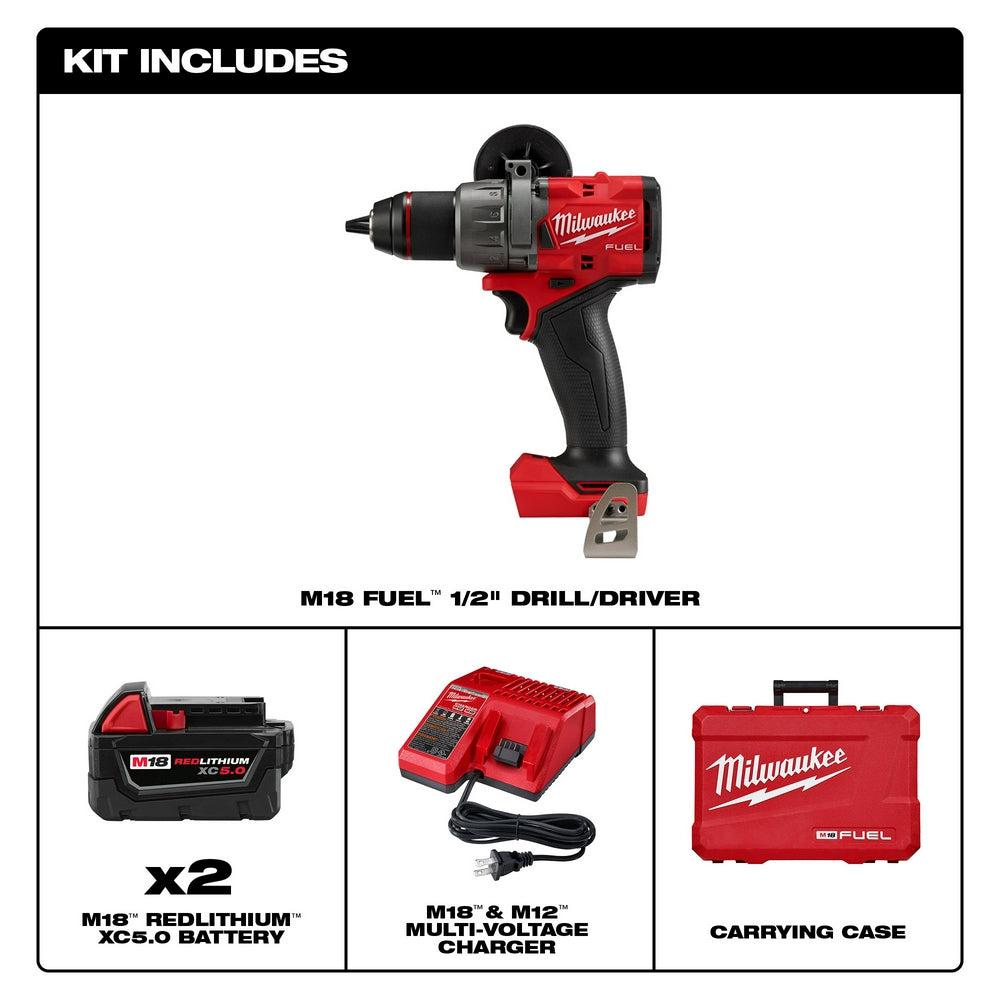 Milwaukee 2903-22 M18 FUEL 1/2" Drill/Driver Kit - 15