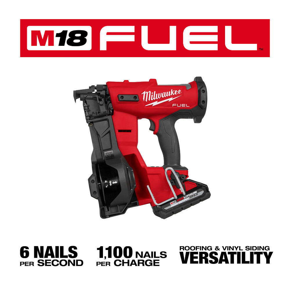 Milwaukee 2909-21 M18 FUEL Coil Roofing Nailer Kit - 5