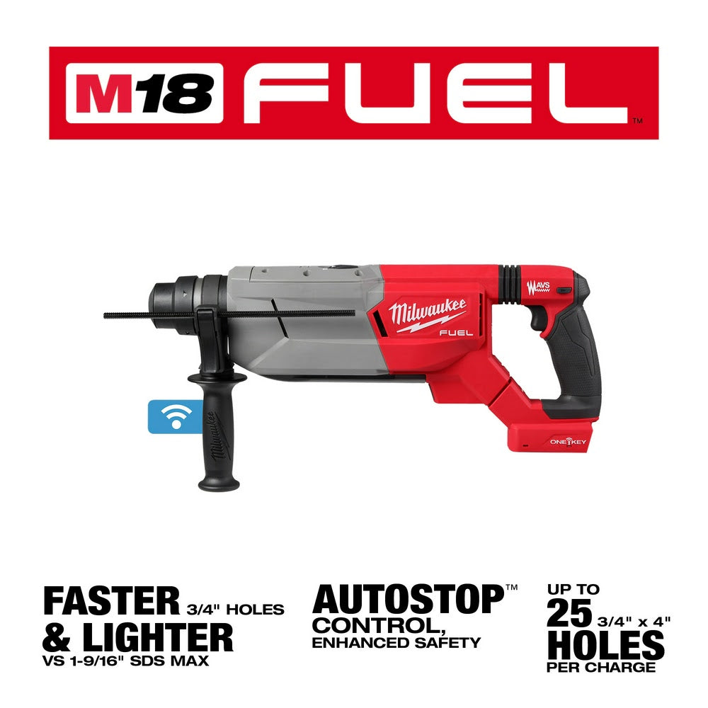 Milwaukee 2916-20 M18 FUEL 1-1/4" SDS Plus D-Handle Rotary Hammer w/ ONE-KEY - 3