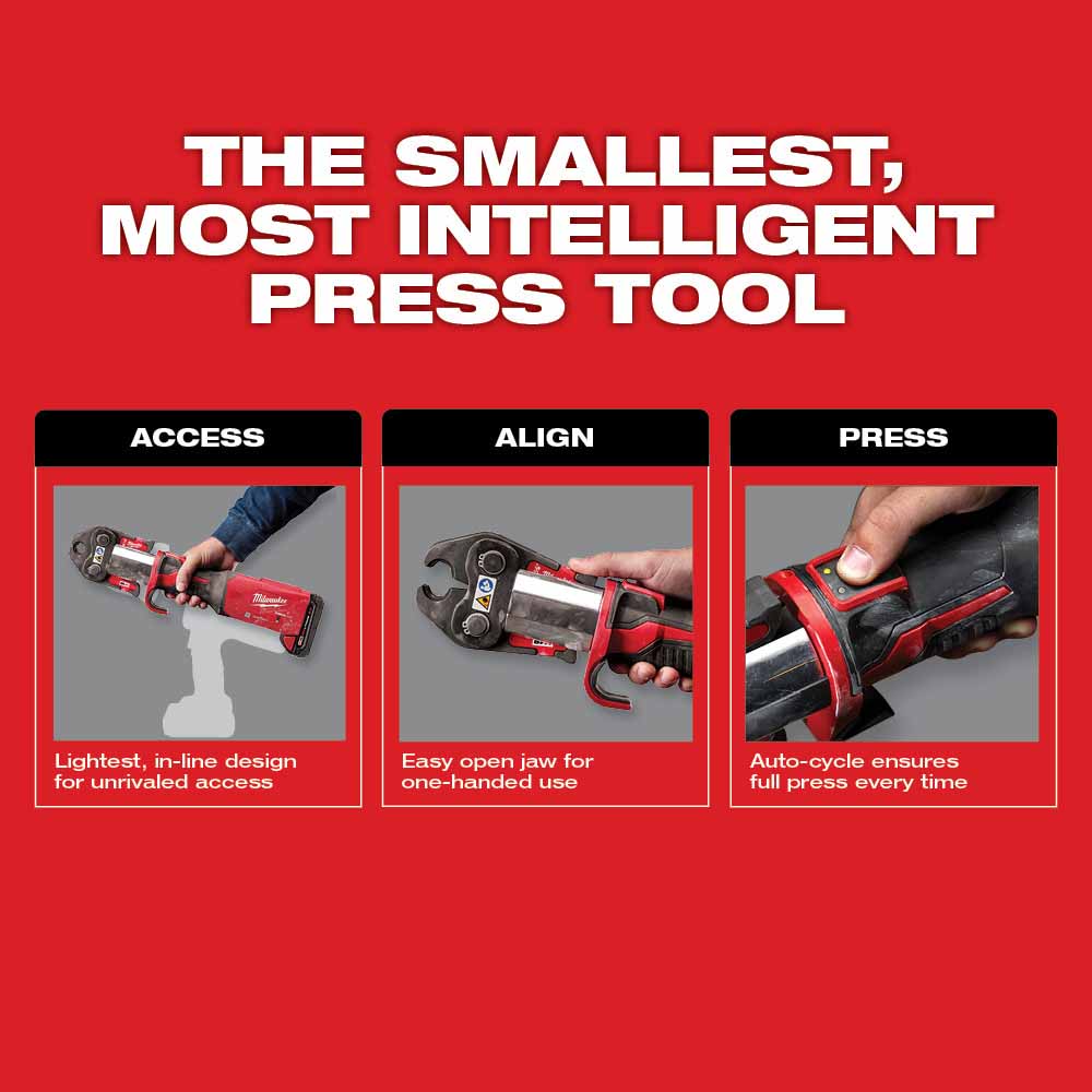 Milwaukee 2922-22 M18™ FORCE LOGIC™ Press Tool w/ ONE-KEY™ w/ 1/2"-2" CTS Jaws - 7