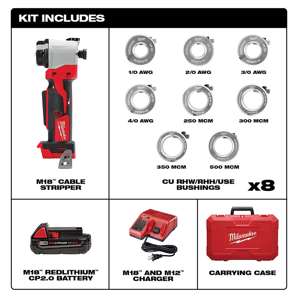 Milwaukee 2935X-21 M18 Cable Stripper Kit for Cu RHW / RHH / USE - 2