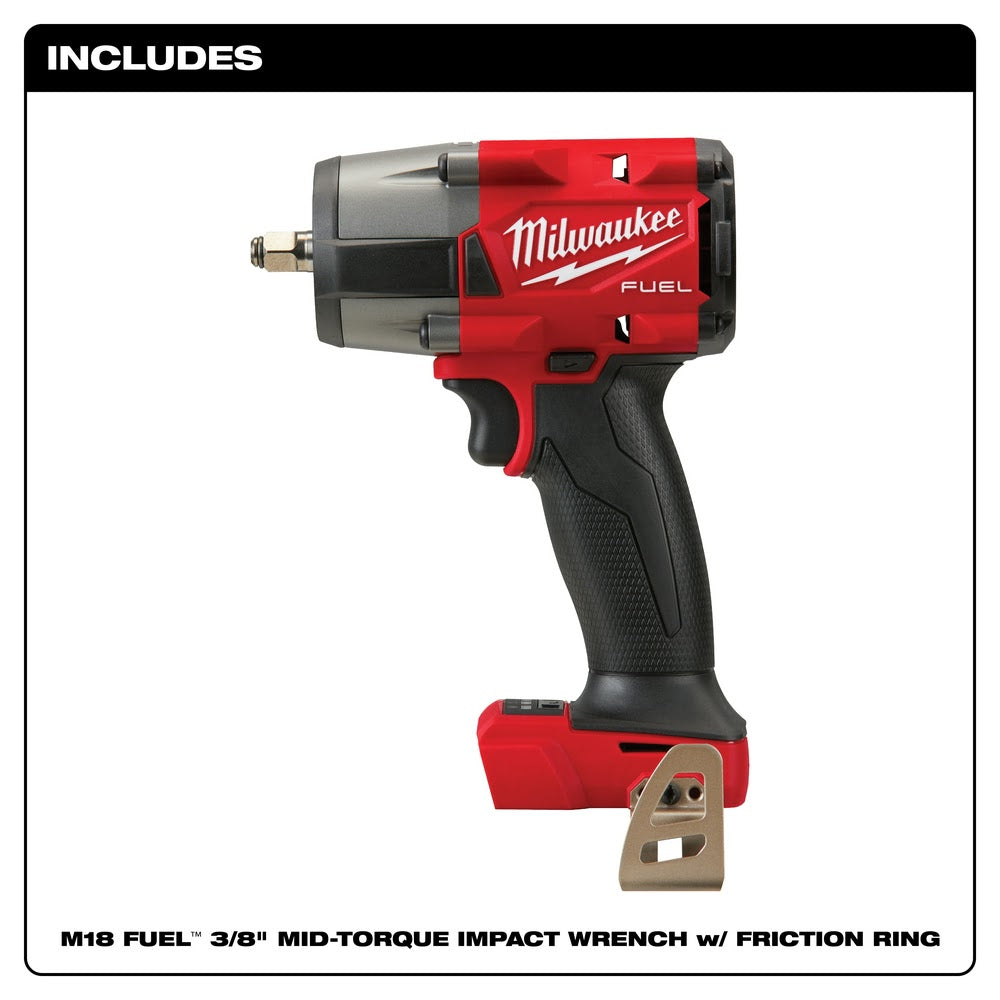 Milwaukee  2960-20  "M18 FUEL™ 3/8 " Mid-Torque Impact Wrench w/ Friction Ring Bare Tool " - 2