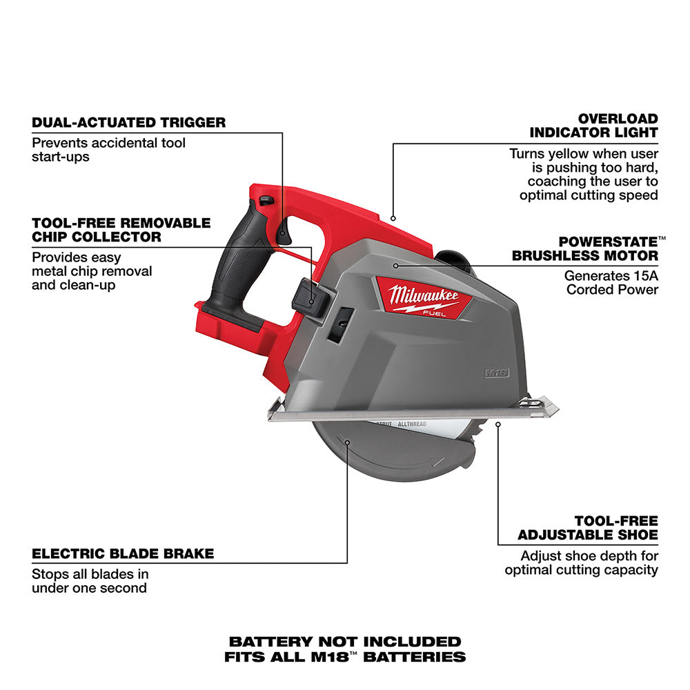 Milwaukee 2982-20 M18 FUEL 8" Metal Cutting Circular Saw (Tool Only) - 7