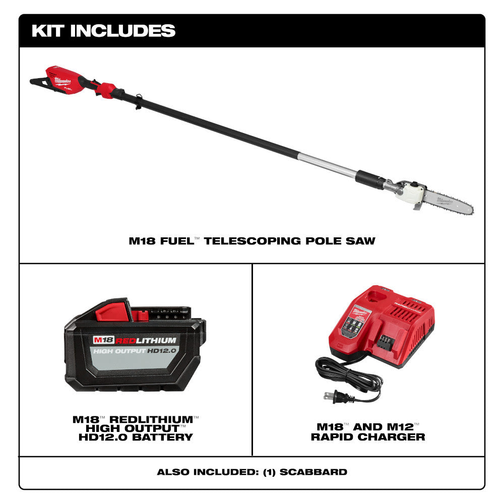 Milwaukee 3013-21 M18 FUEL Telescoping Pole Saw Kit - 5