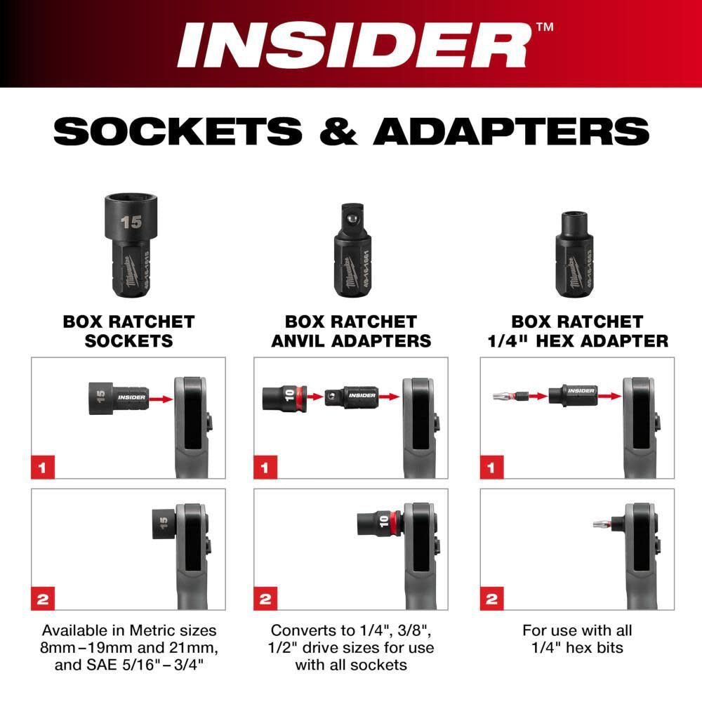 Milwaukee 3050-20 M12 FUEL INSIDER Extended Reach Box Ratchet - 5