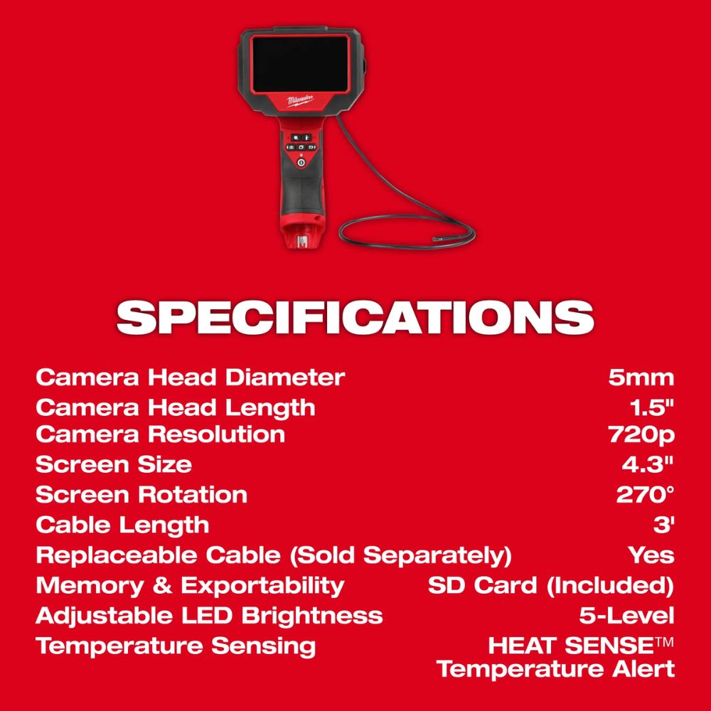 Milwaukee 3150-20 M12 Auto Technician Borescope - 8