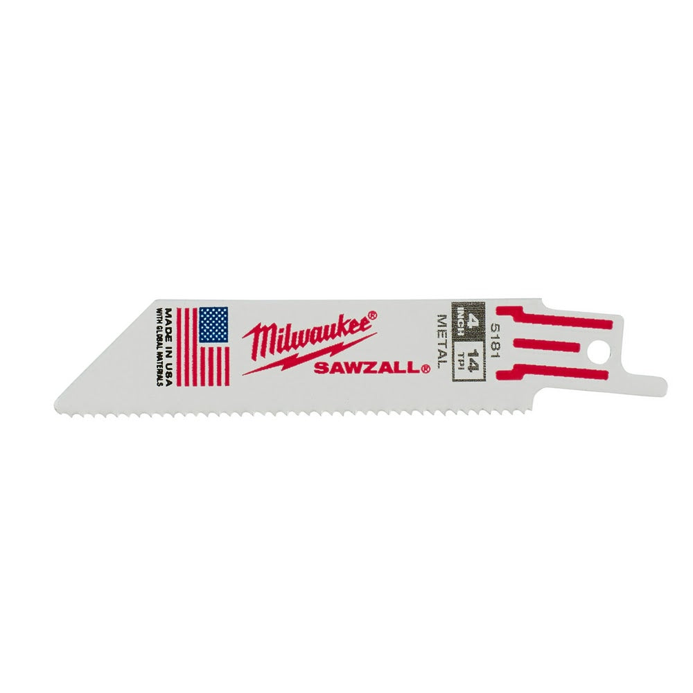 Milwaukee 48-00-5181 4" x 14TPI Bi-Metal Super Sawzall Blade