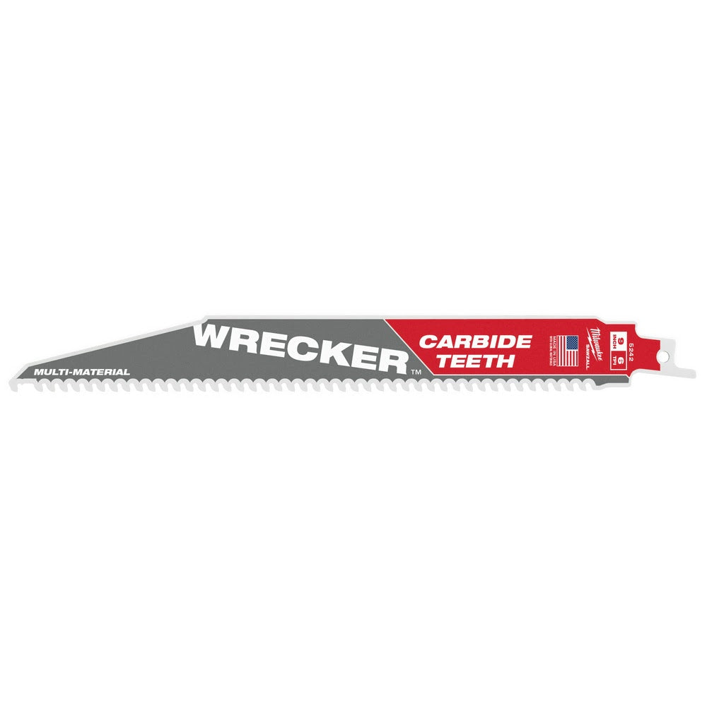 Milwaukee 48-00-5342 9" 6 TPI THE WRECKER™ with Carbide Teeth SAWZALL® Blade 3PK