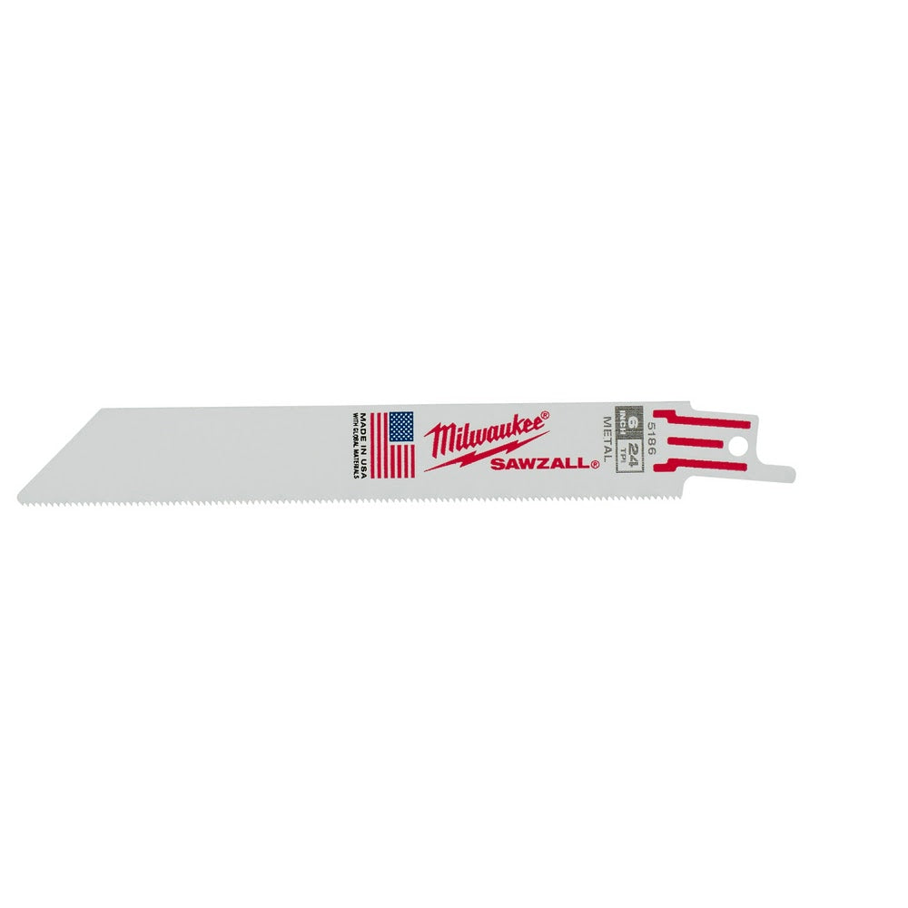 Milwaukee 48-01-6186 6" x 24TPI Bi-Metal Super Sawzall Blade 50-Pack