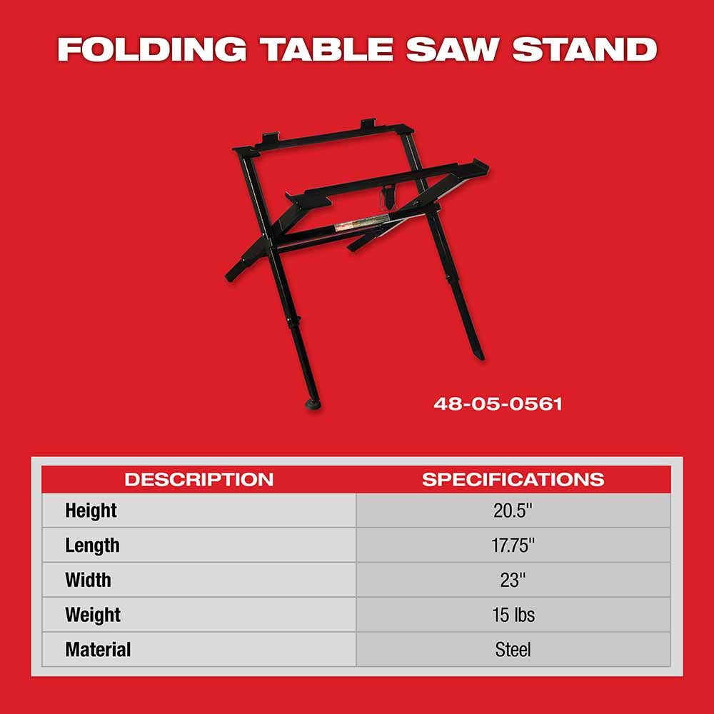 Milwaukee 48-08-0561 Folding Table Saw Stand - 4