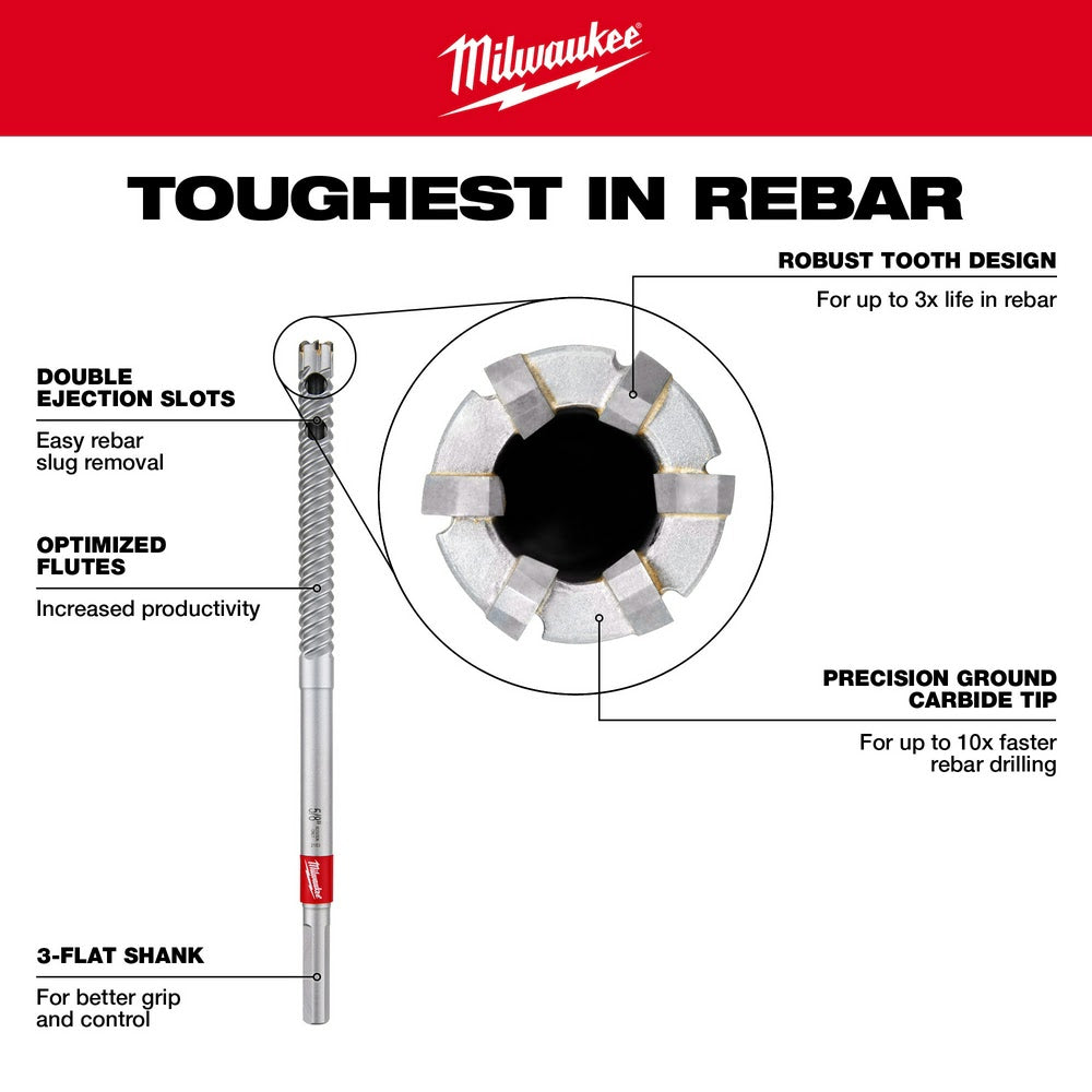 Milwaukee 48-20-6774 Straight Shank 1/2" X 12" Rebar Cutter - 4