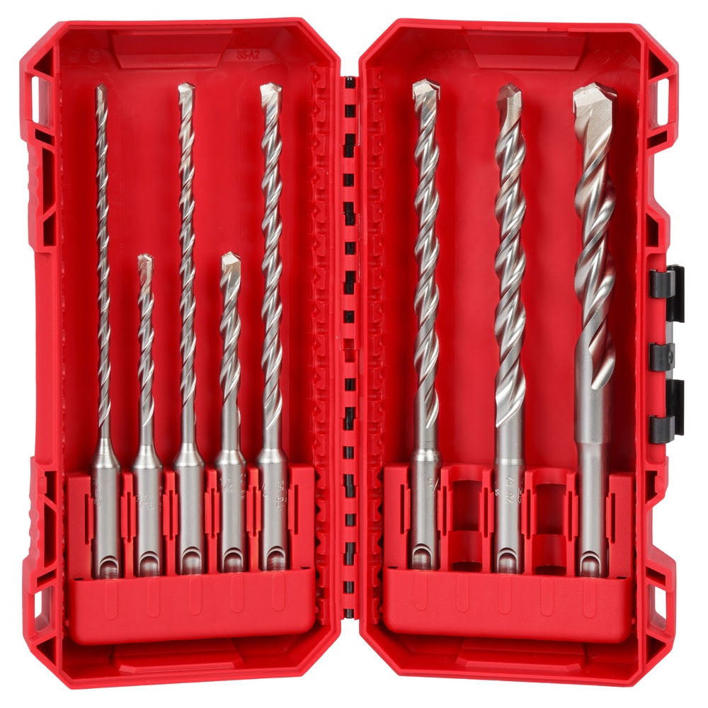 Milwaukee 48-20-7673 8pc. SDS Plus M/2 2-Cutter Drill Bit Kit - 9