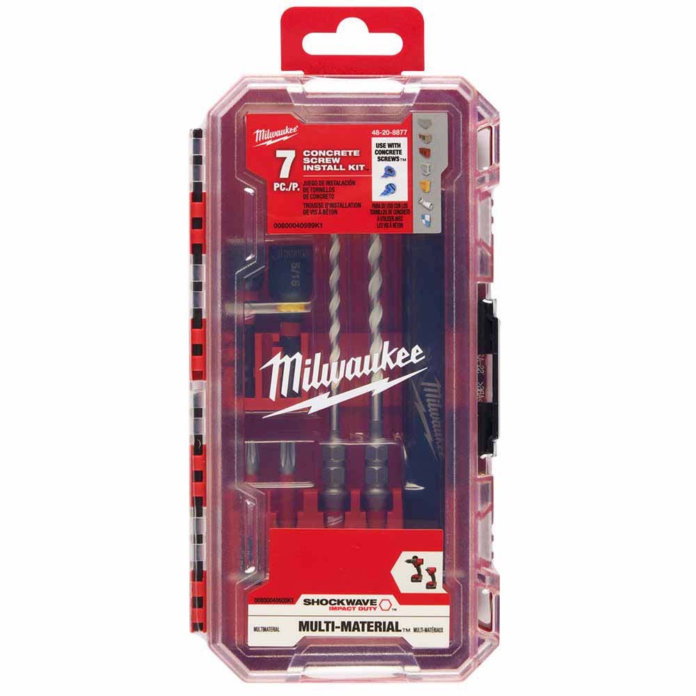 Milwaukee 48-20-8877 SHOCKWAVE Impact Duty Carbide Multi-Material Drill Bit Screw Install Set - 7PC - 13