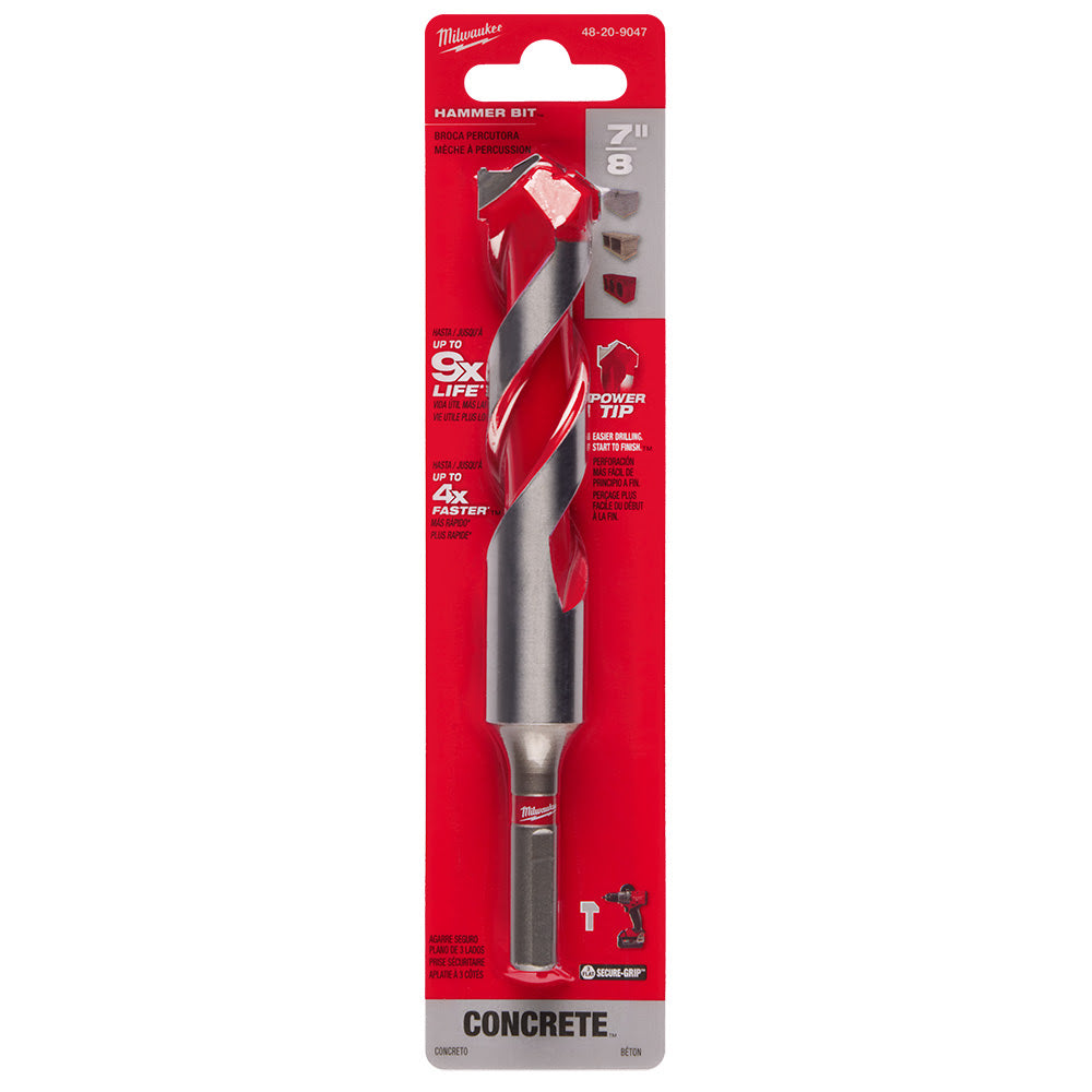 Milwaukee 48-20-9047 7/8" x 4" x 6" Carbide Hammer Drill Bit - 10