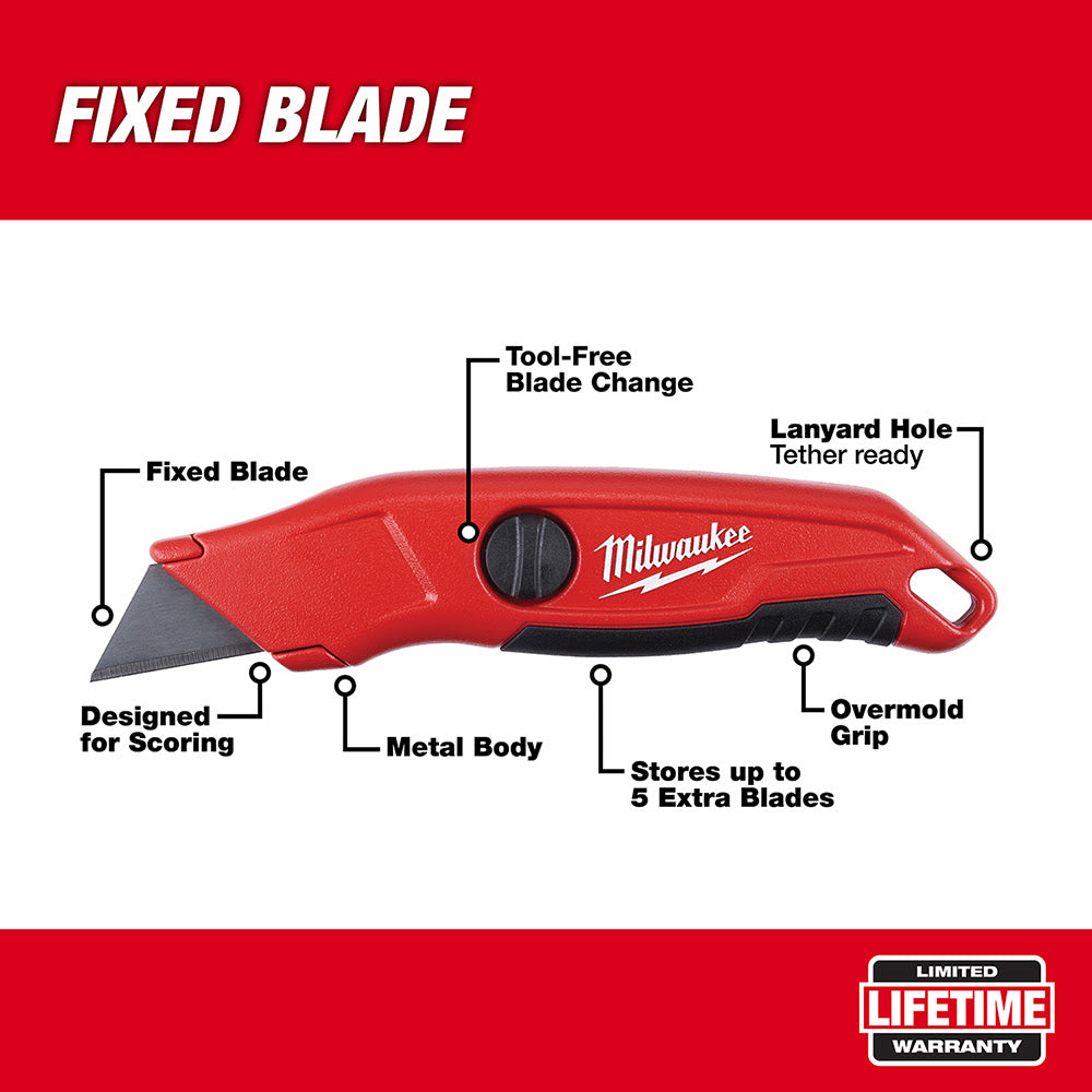 Milwaukee 48-22-1513 Fixed Blade Utility Knife - 2