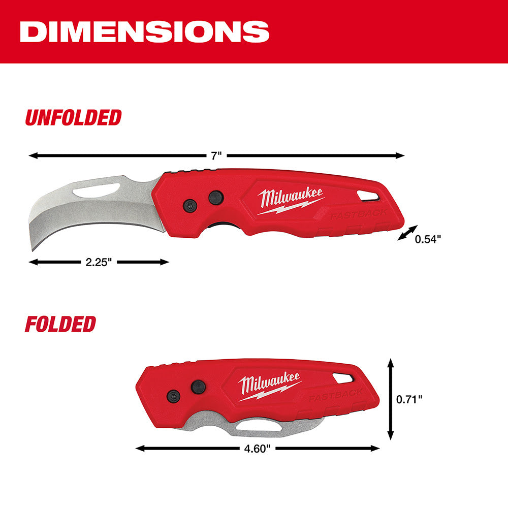 Milwaukee 48-22-1525 FASTBACK Hawkbill Folding Pocket Knife - 5