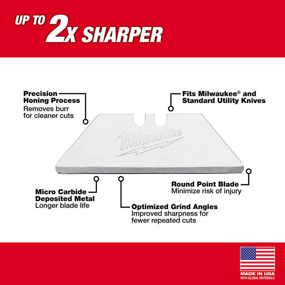 Milwaukee 48-22-1954 50 PC Carton Utility Knife Blades w/ Dispenser - 2