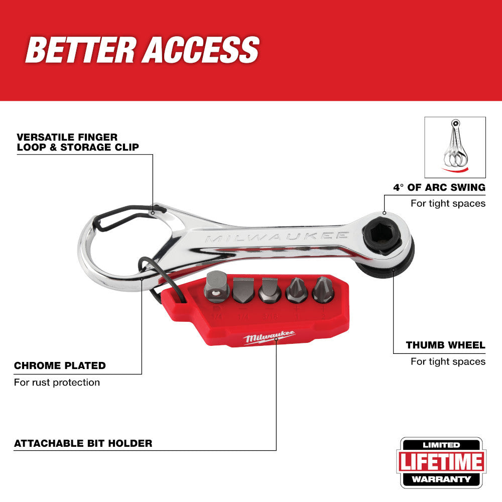 Milwaukee 48-22-2950 7-in-1 Multi-Bit Mini Ratchet - 2