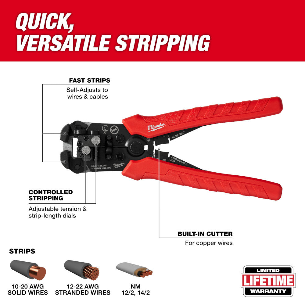 Milwaukee 48-22-3082 Self-Adjusting Wire Stripper & Cutter - 2