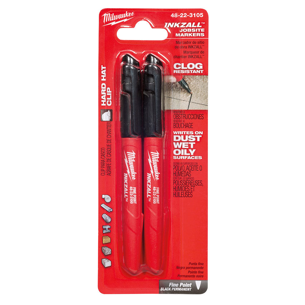 Milwaukee 48-22-3105 2Pk Fine Point Black Markers