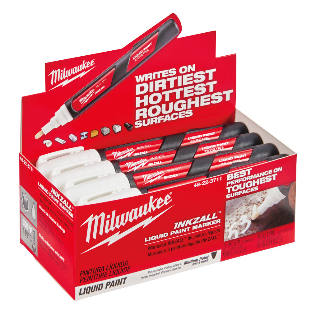 Milwaukee 48-22-3711 INKZALL White Paint Marker - 3