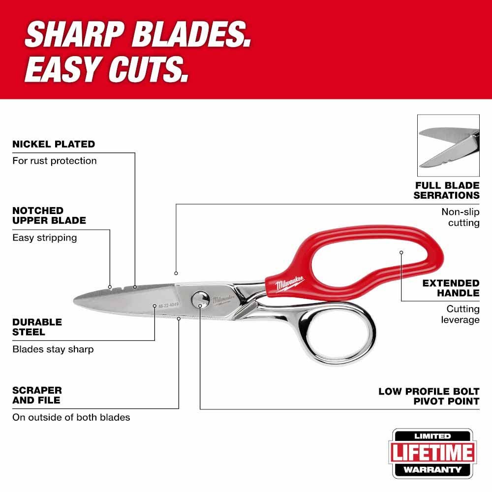 Milwaukee 48-22-4049 Electrician Scissors with Extended Handle - 3