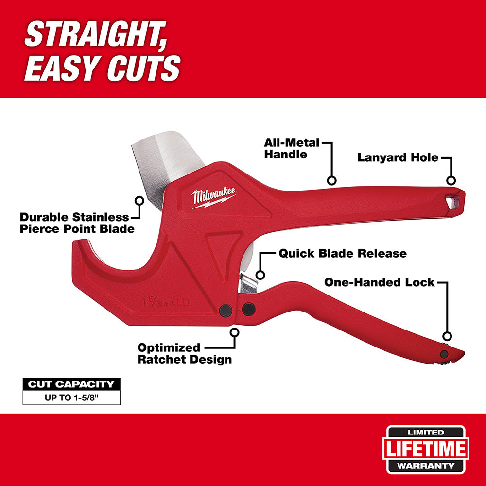 Milwaukee 48-22-4210 1-5/8" Ratcheting Pipe Cutter - 2