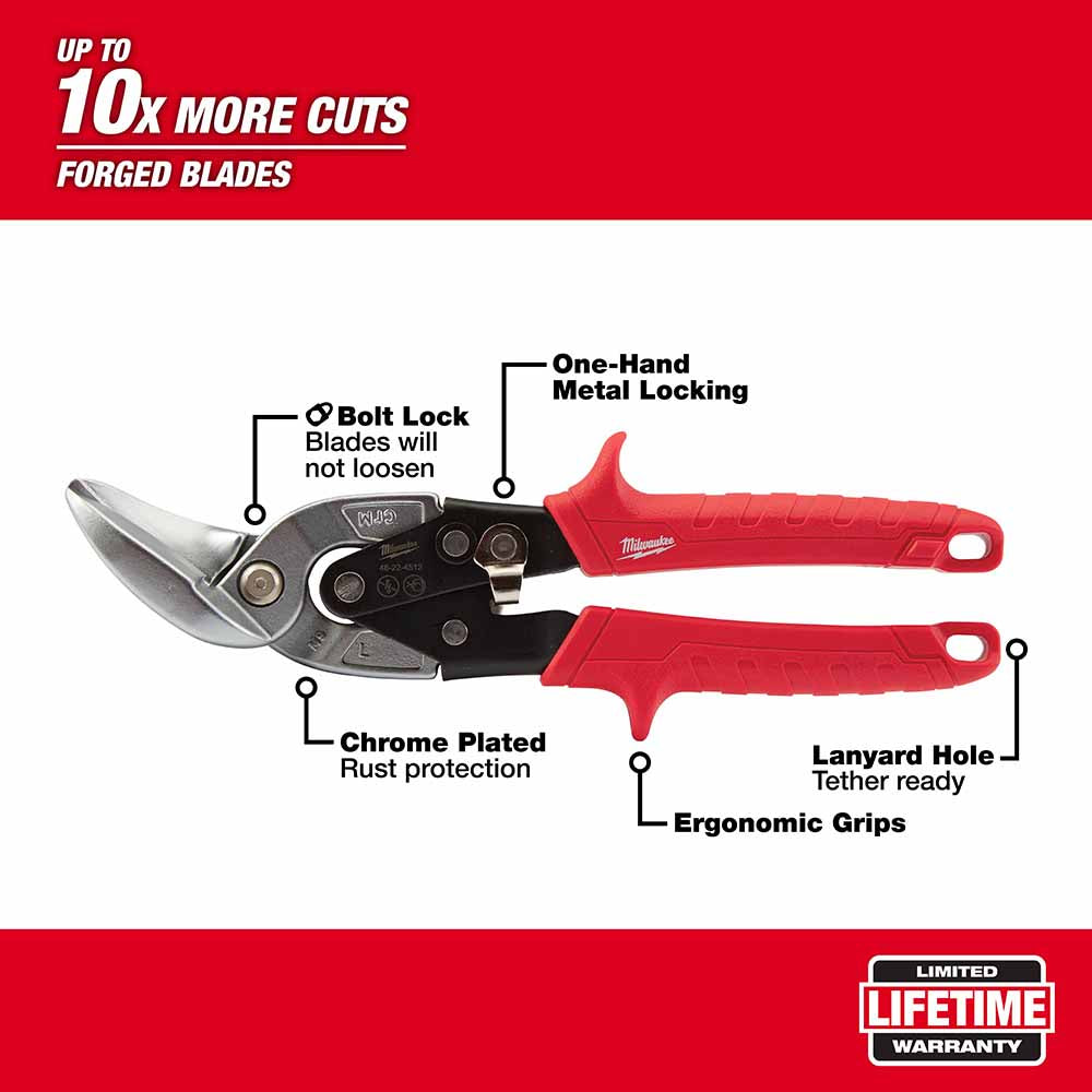 Milwaukee 48-22-4523 2 Piece Offset Aviation Snip Set - 4