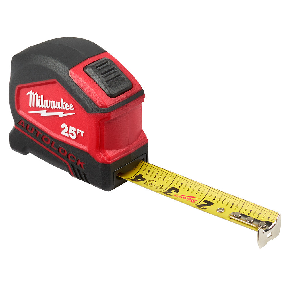 Milwaukee 48-22-6825 25 Ft Compact Nylon Bond Blade Protection Auto Lock Tape - 3