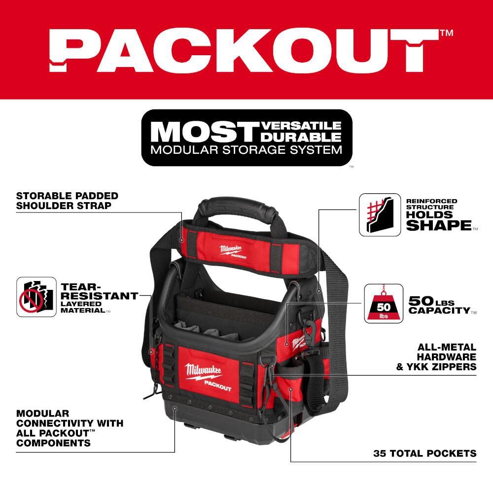 Milwaukee 48-22-8311 PACKOUT 10" Structured Tote - 4