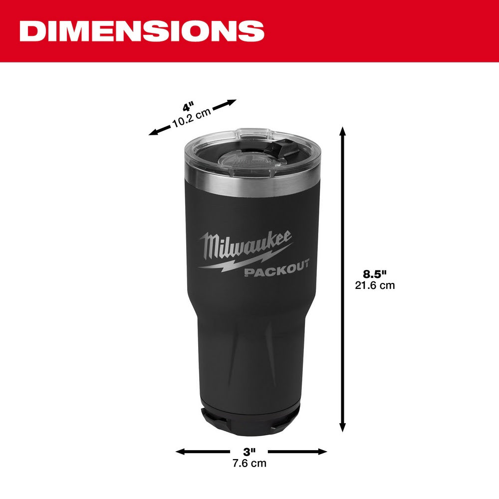 Milwaukee 48-22-8393B PACKOUT 30oz Tumbler - Black - 3