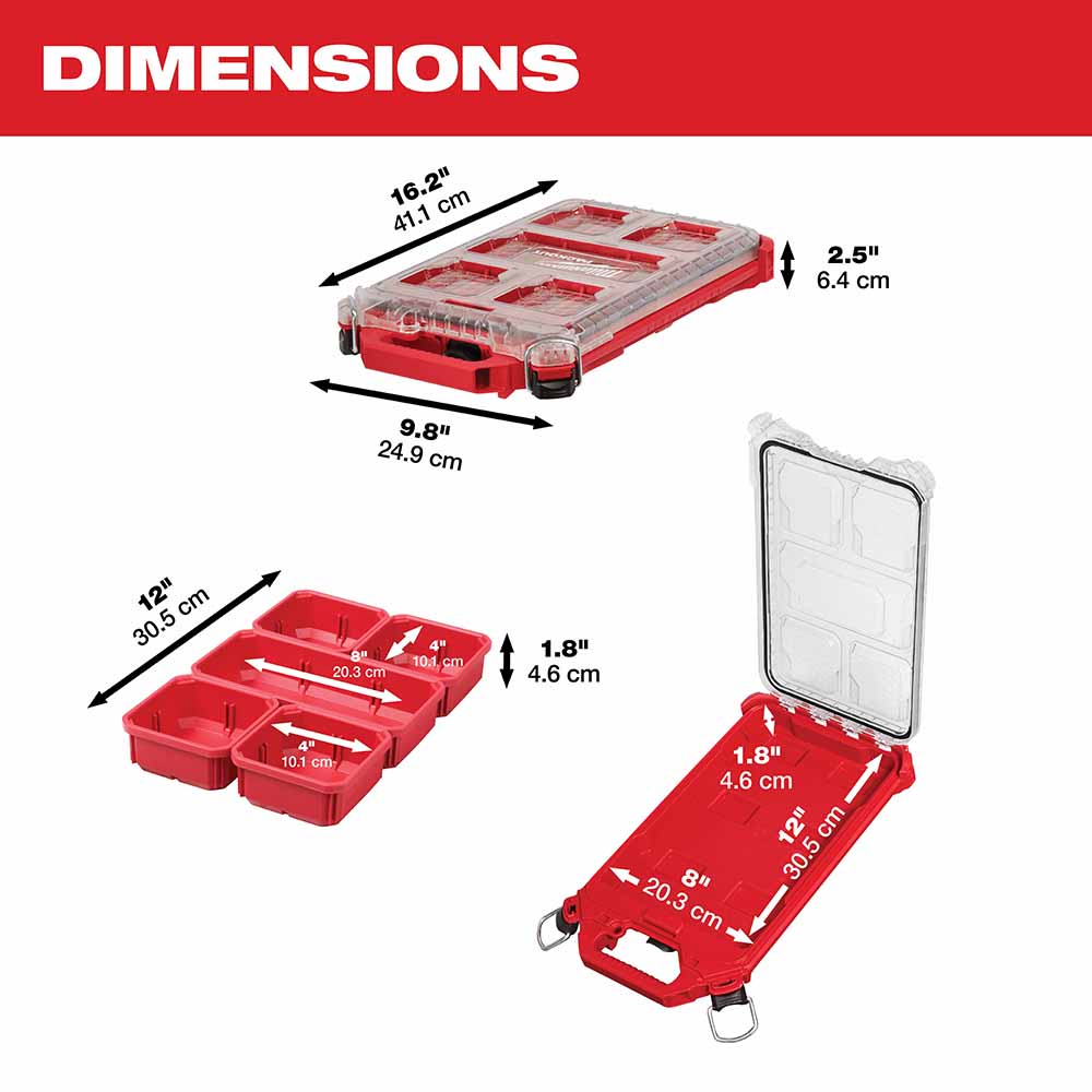 Milwaukee 48-22-8436 PACKOUT Compact Low-Profile Organizer - 3