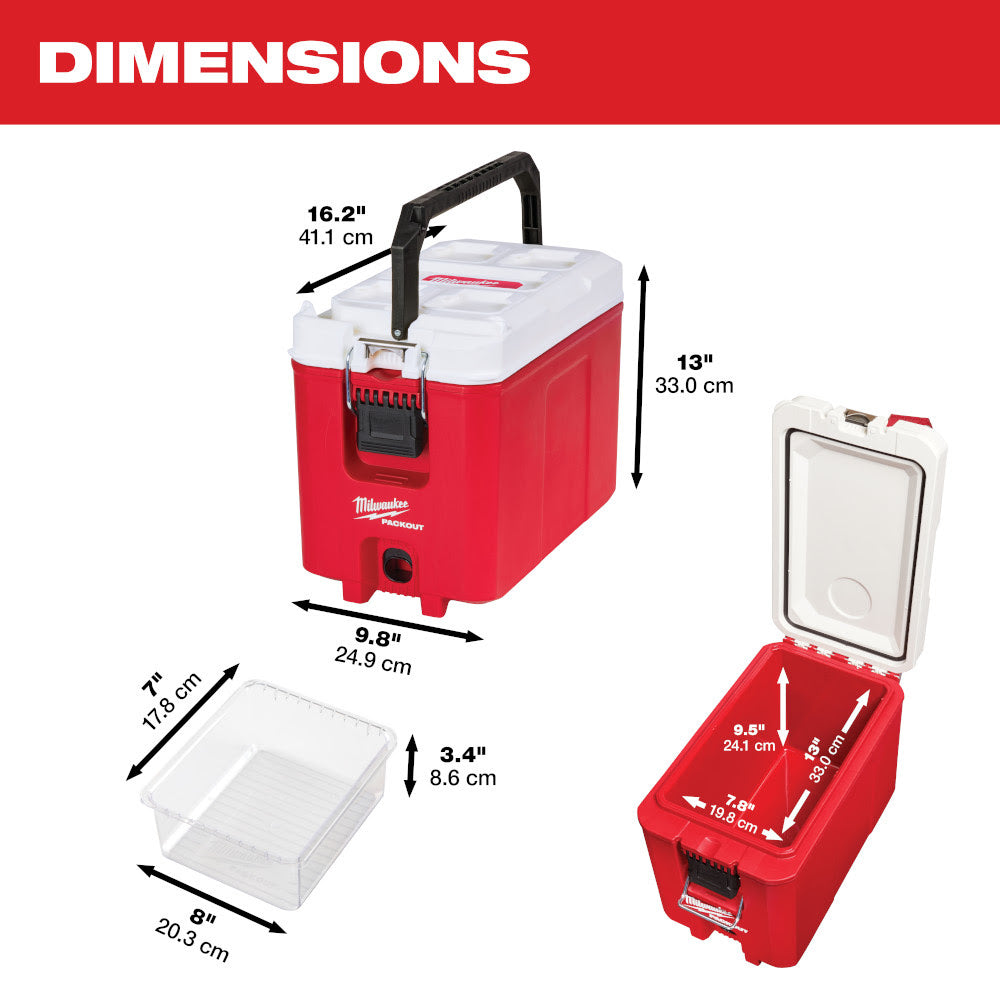 Milwaukee 48-22-8460 PACKOUT 16QT Compact Job Site Cooler / (Hard Shell) - 6