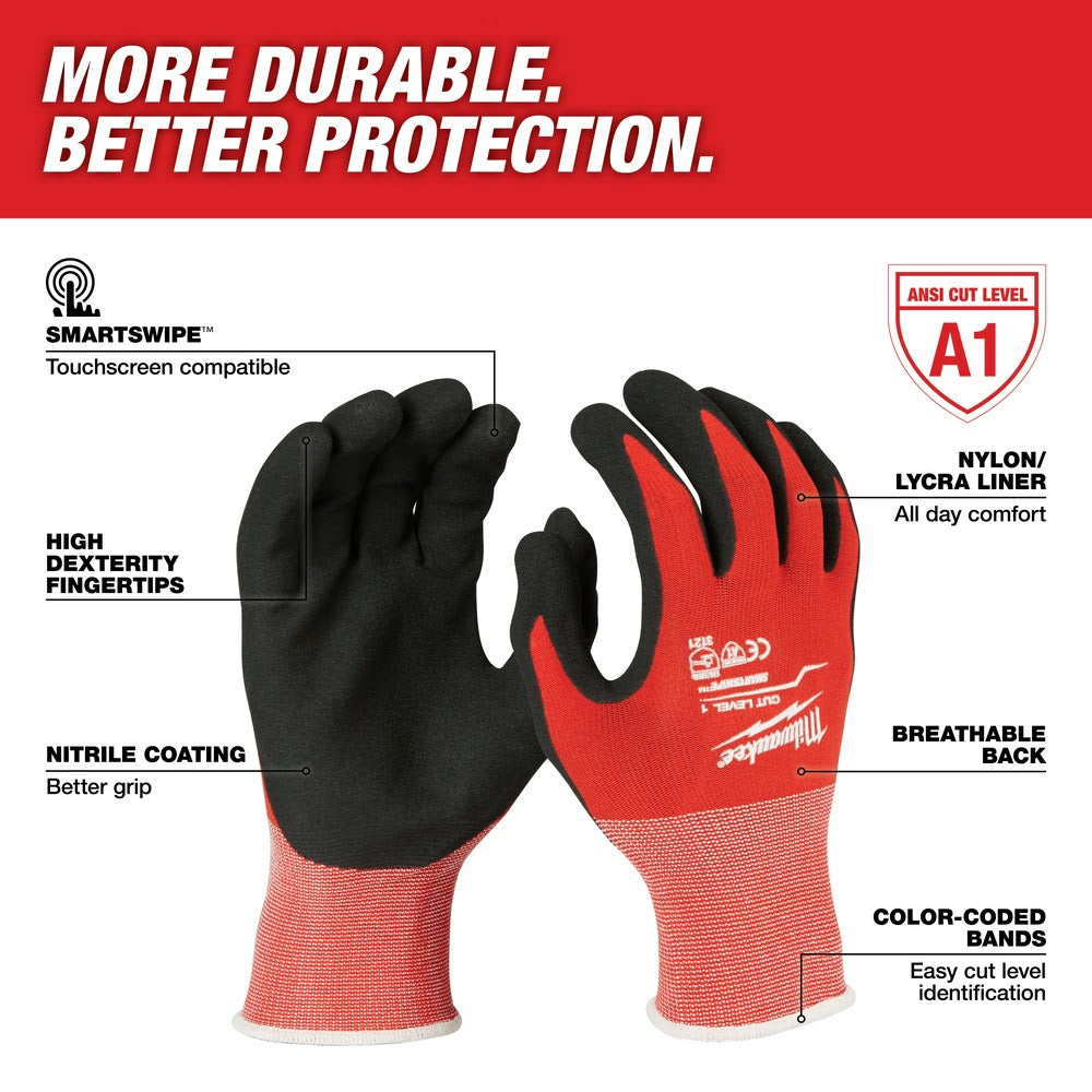 Milwaukee 48-22-8900B 12PK Cut 1 Dipped Gloves – S [A1] - 2