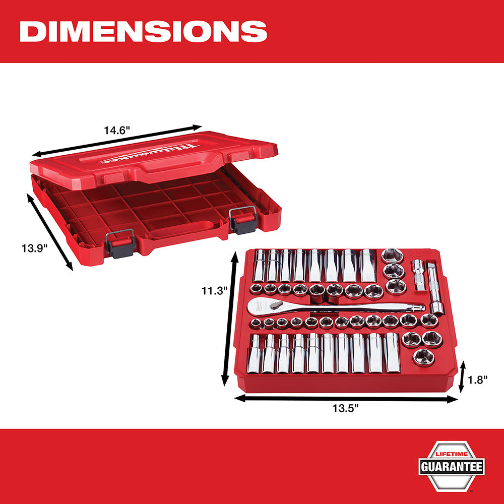 Milwaukee 48-22-9010 47 pc 1/2" Socket Wrench Set – SAE & Metric - 4