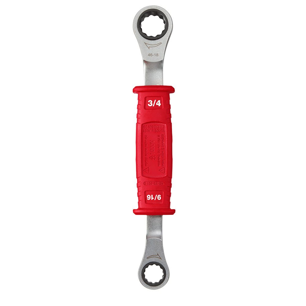 Milwaukee 48-22-9211 Lineman’s 2-in-1 Insulated Ratcheting Box Wrench - 2