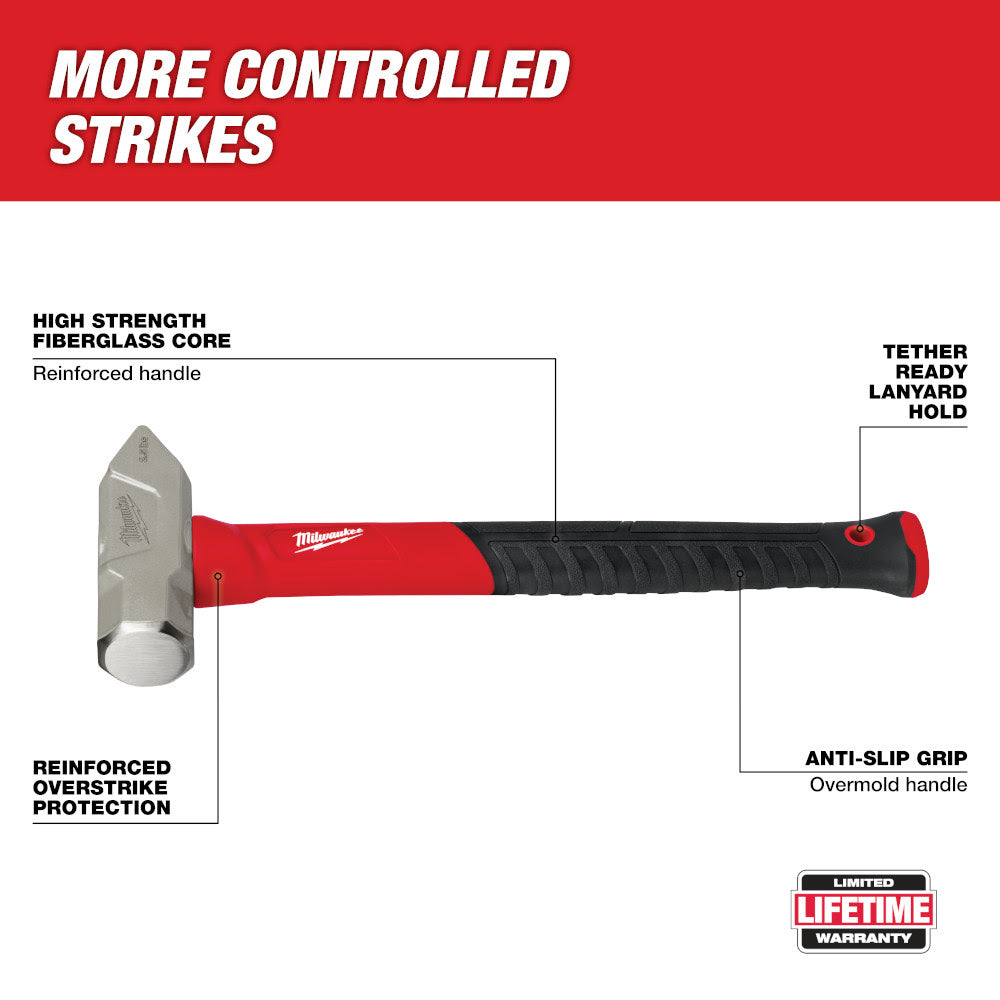 Milwaukee 48-22-9313 2.5lb Fiberglass Cross Peen Hammer - 2