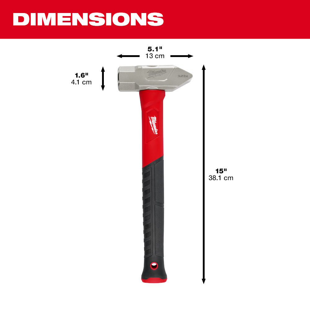 Milwaukee 48-22-9313 2.5lb Fiberglass Cross Peen Hammer - 3